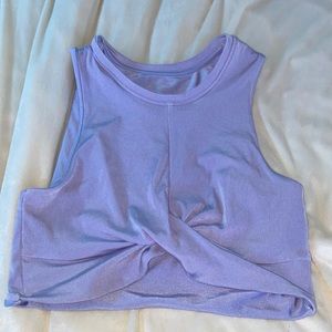 Purple Crop Top w/ Tie in Front